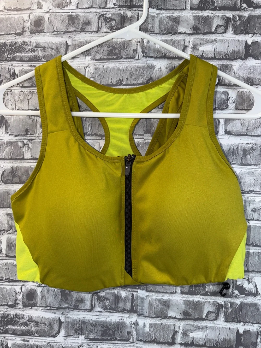 Nike Women’s Yellow and Olive Racerback sports bra